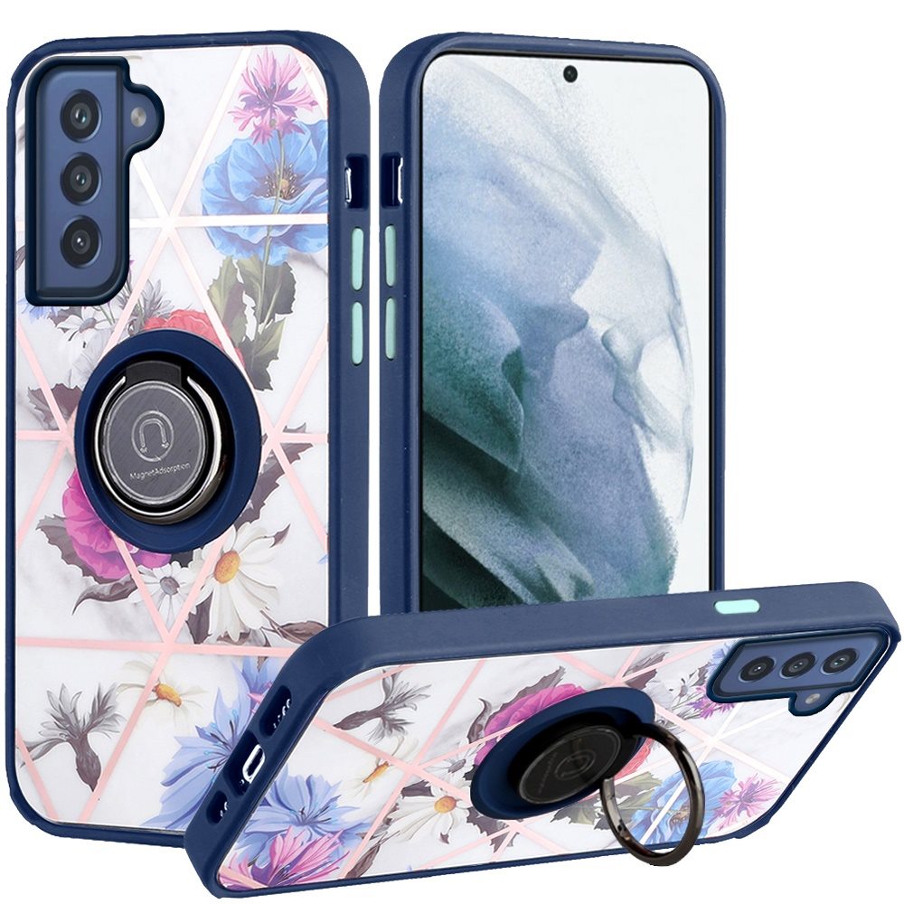 For Samsung Galaxy S21 FE Fan Edition Marble Design Ring Stand Hybrid Case Cover - Picture 39 of 83