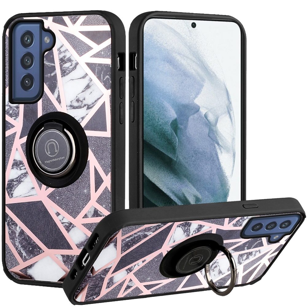 For Samsung Galaxy S21 FE Fan Edition Marble Design Ring Stand Hybrid Case Cover - Picture 48 of 83