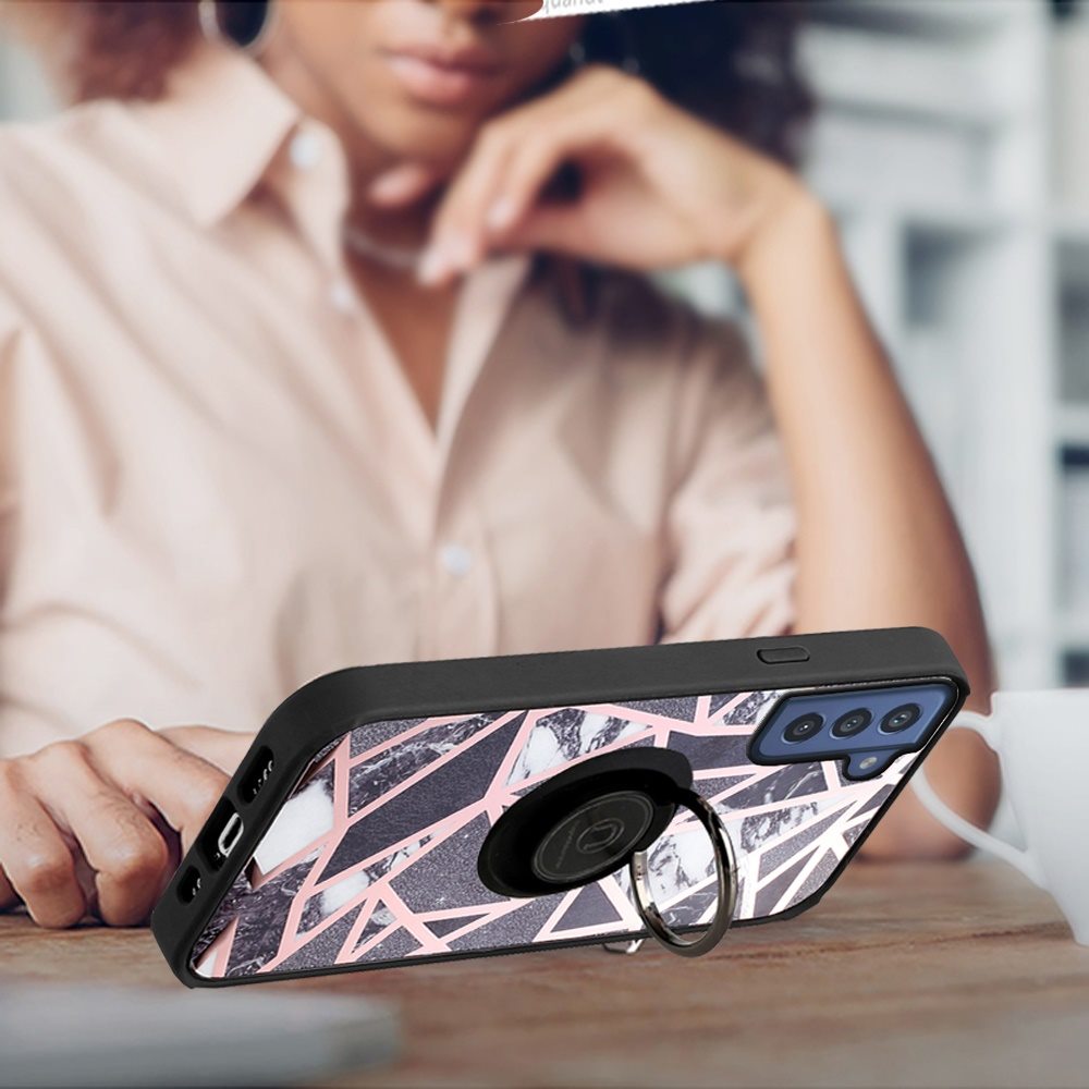 For Samsung Galaxy S21 FE Fan Edition Marble Design Ring Stand Hybrid Case Cover - Picture 50 of 83