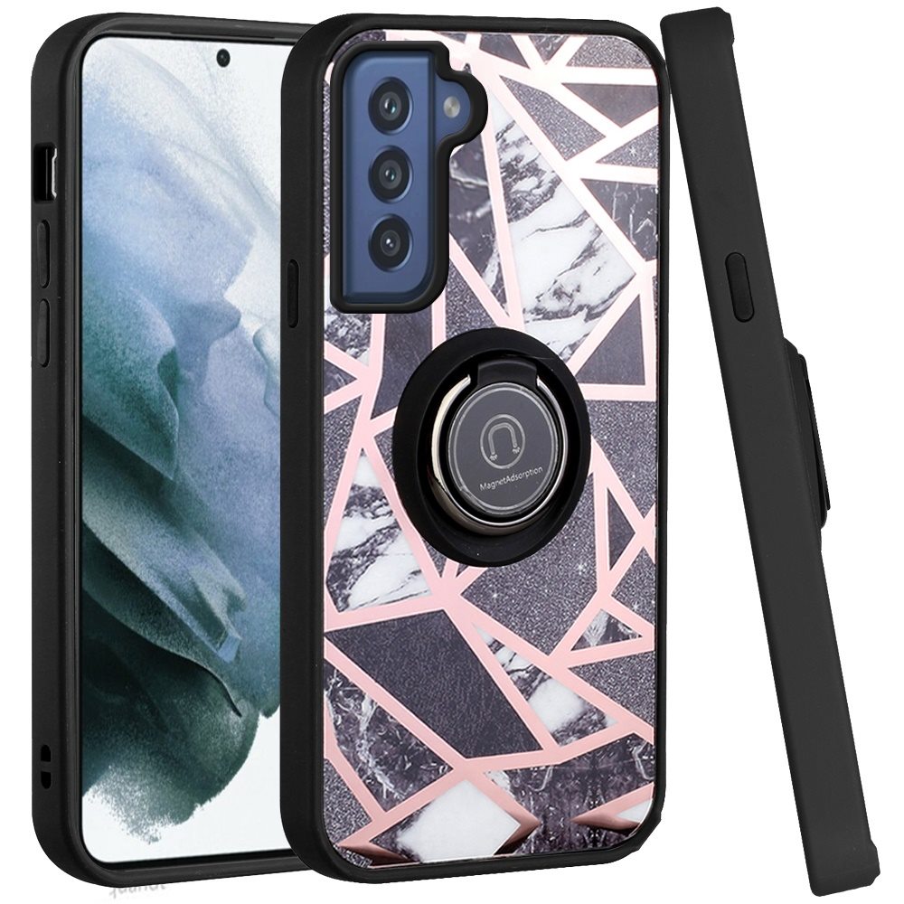 For Samsung Galaxy S21 FE Fan Edition Marble Design Ring Stand Hybrid Case Cover - Picture 47 of 83