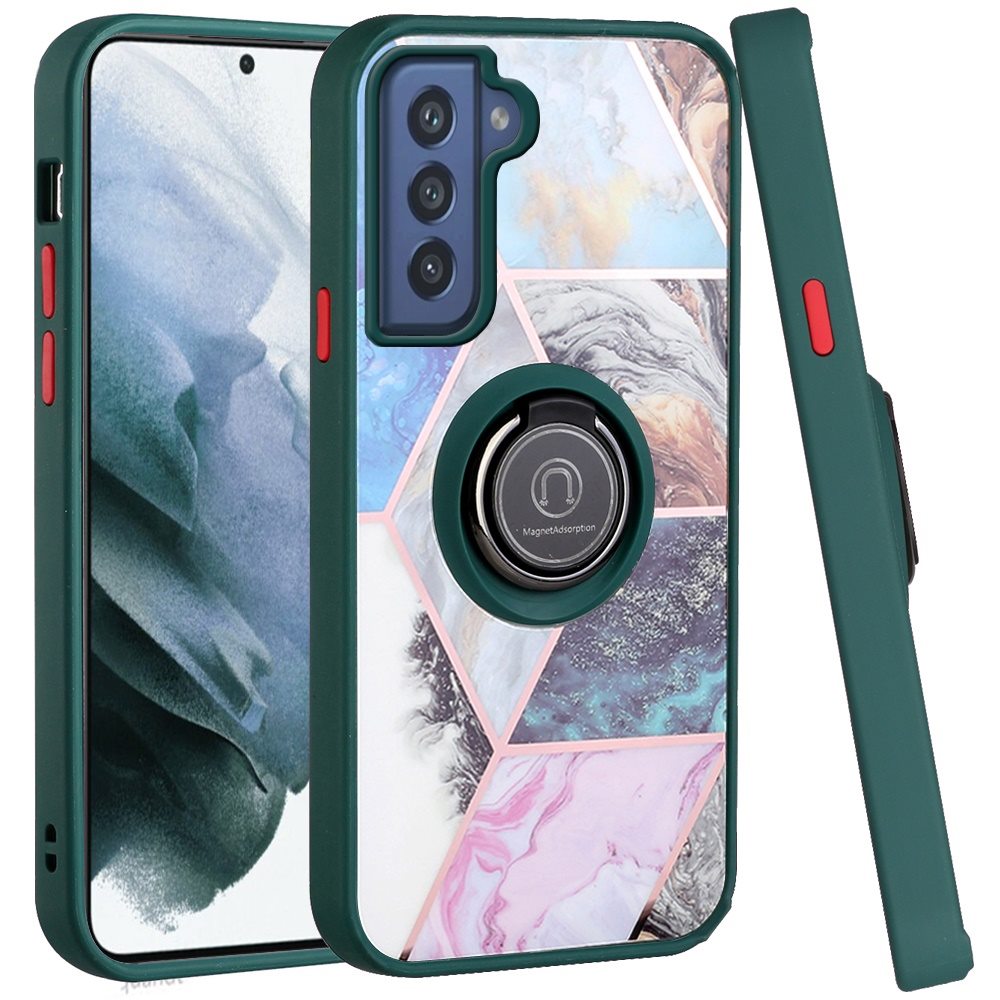 For Samsung Galaxy S21 FE Fan Edition Marble Design Ring Stand Hybrid Case Cover - Picture 56 of 83