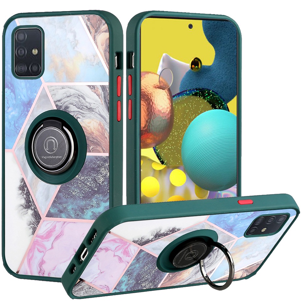 For Samsung Galaxy S21 FE Fan Edition Marble Design Ring Stand Hybrid Case Cover - Picture 63 of 83