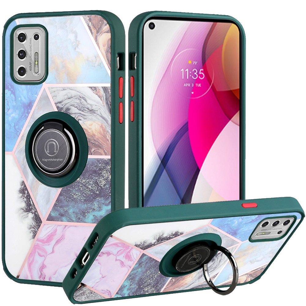 For Samsung Galaxy S21 FE Fan Edition Marble Design Ring Stand Hybrid Case Cover - Picture 61 of 83