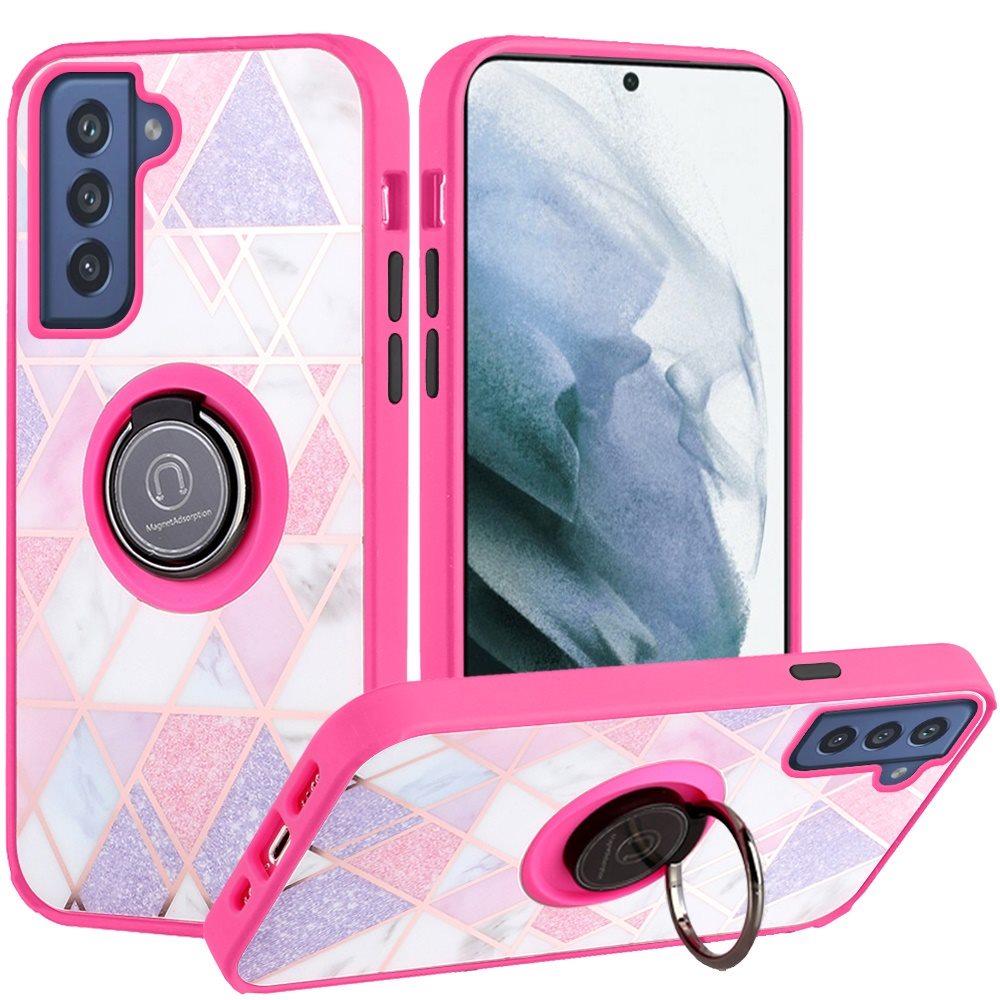 For Samsung Galaxy S21 FE Fan Edition Marble Design Ring Stand Hybrid Case Cover - Picture 66 of 83