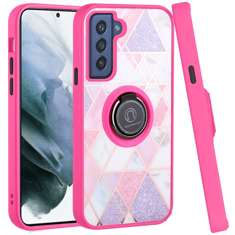 For Samsung Galaxy S21 FE Fan Edition Marble Design Ring Stand Hybrid Case Cover - Picture 65 of 83