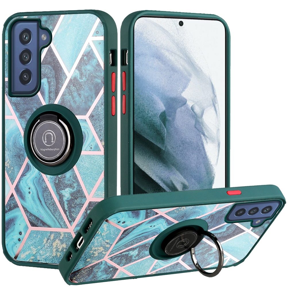 For Samsung Galaxy S21 FE Fan Edition Marble Design Ring Stand Hybrid Case Cover - Picture 75 of 83