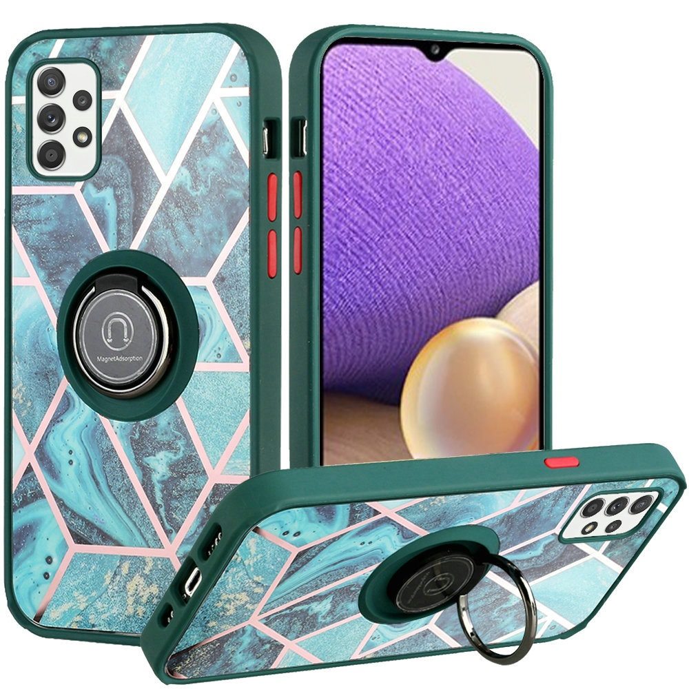For Samsung Galaxy S21 FE Fan Edition Marble Design Ring Stand Hybrid Case Cover - Picture 79 of 83