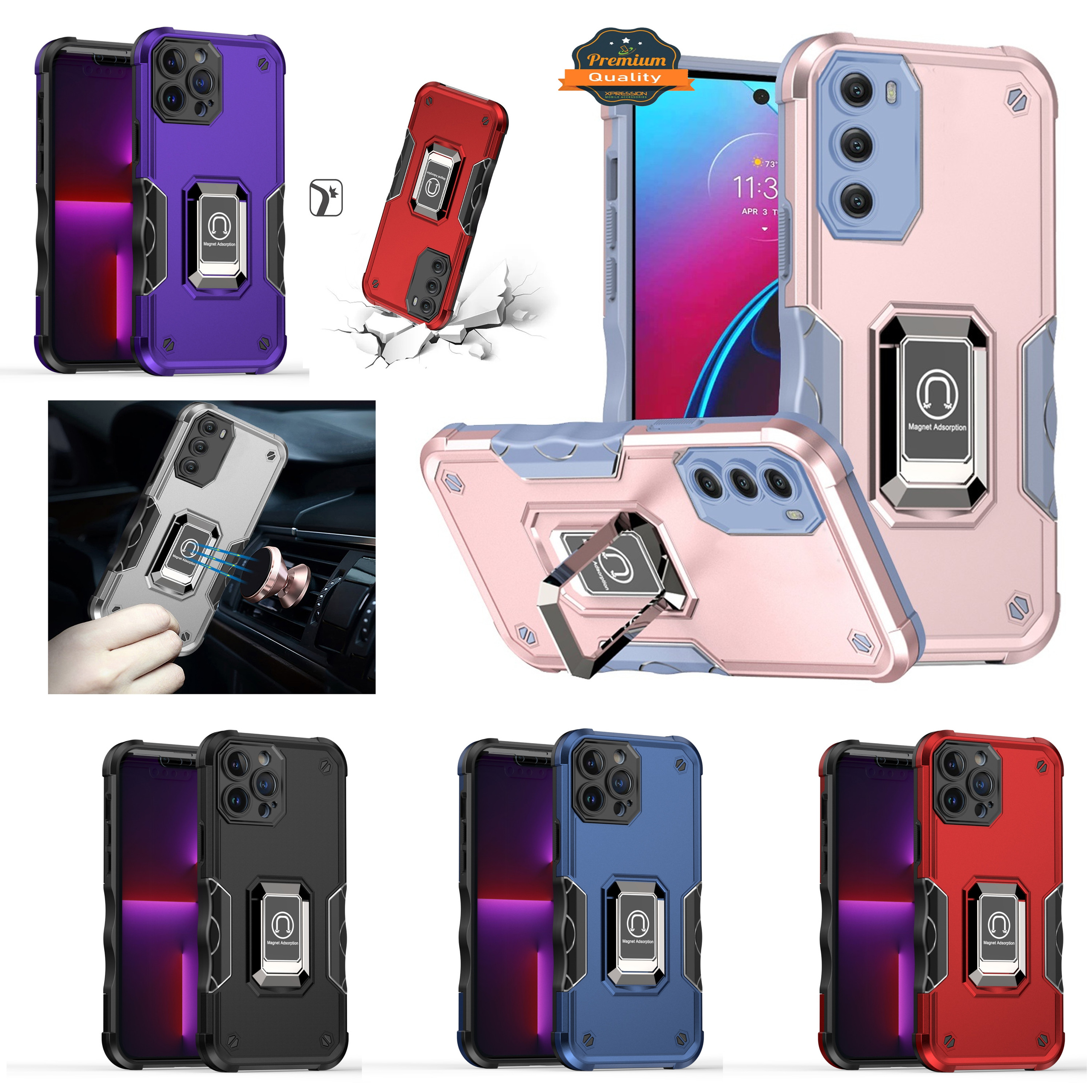 For Samsung Galaxy S25 Ultra Hybrid Magnetic Ring Holder Stand Rugged Case Cover - Picture 1 of 91