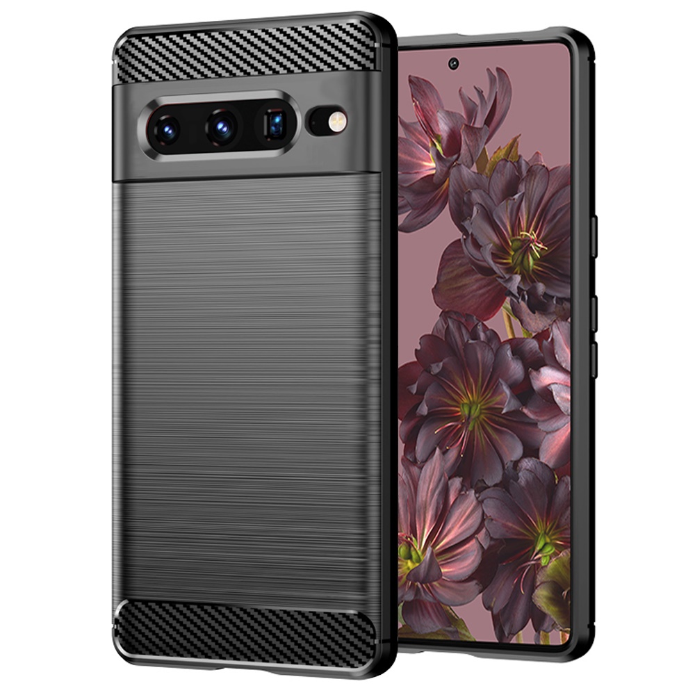 For Google Pixel 7/7 Pro Carbon Fiber Silicone Rubber Brushed Texture Case Cover - Picture 11 of 37