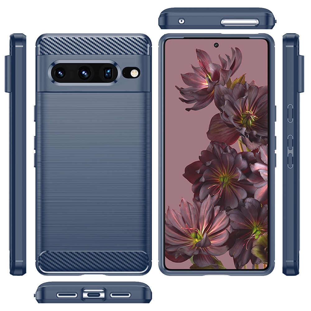 For Google Pixel 7/7 Pro Carbon Fiber Silicone Rubber Brushed Texture Case Cover - Picture 21 of 37