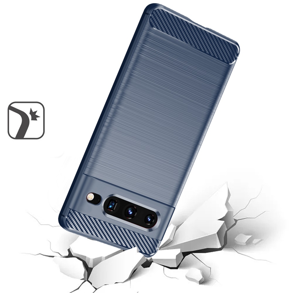 For Google Pixel 7/7 Pro Carbon Fiber Silicone Rubber Brushed Texture Case Cover - Picture 22 of 37