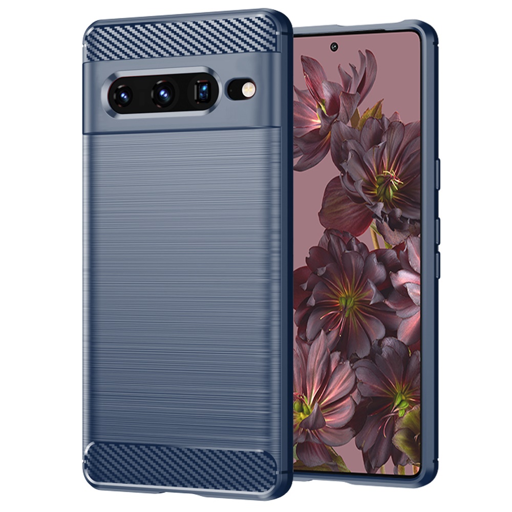 For Google Pixel 7/7 Pro Carbon Fiber Silicone Rubber Brushed Texture Case Cover - Picture 20 of 37