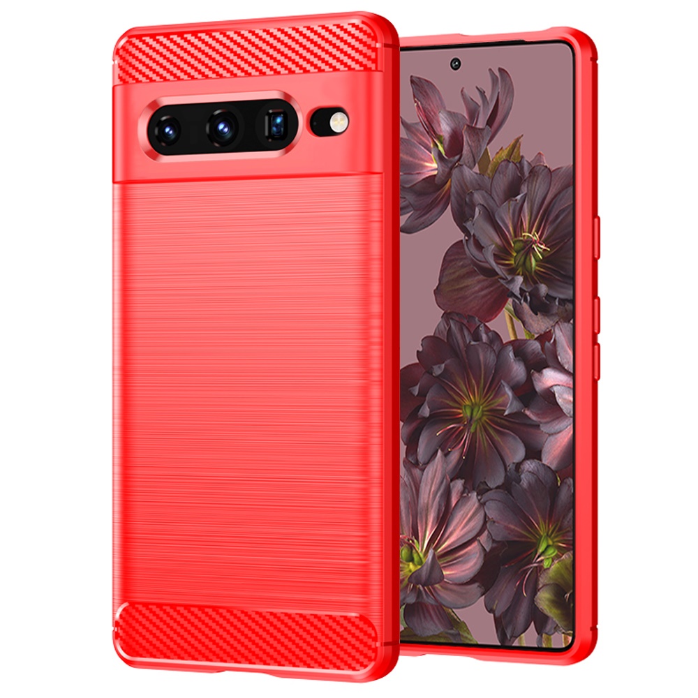 For Google Pixel 7/7 Pro Carbon Fiber Silicone Rubber Brushed Texture Case Cover - Picture 29 of 37