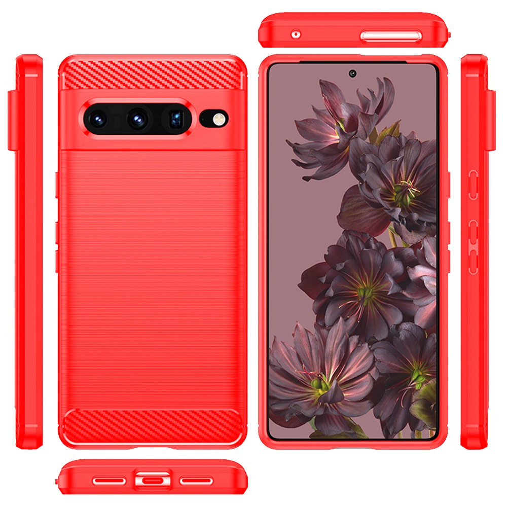 For Google Pixel 7/7 Pro Carbon Fiber Silicone Rubber Brushed Texture Case Cover - Picture 30 of 37