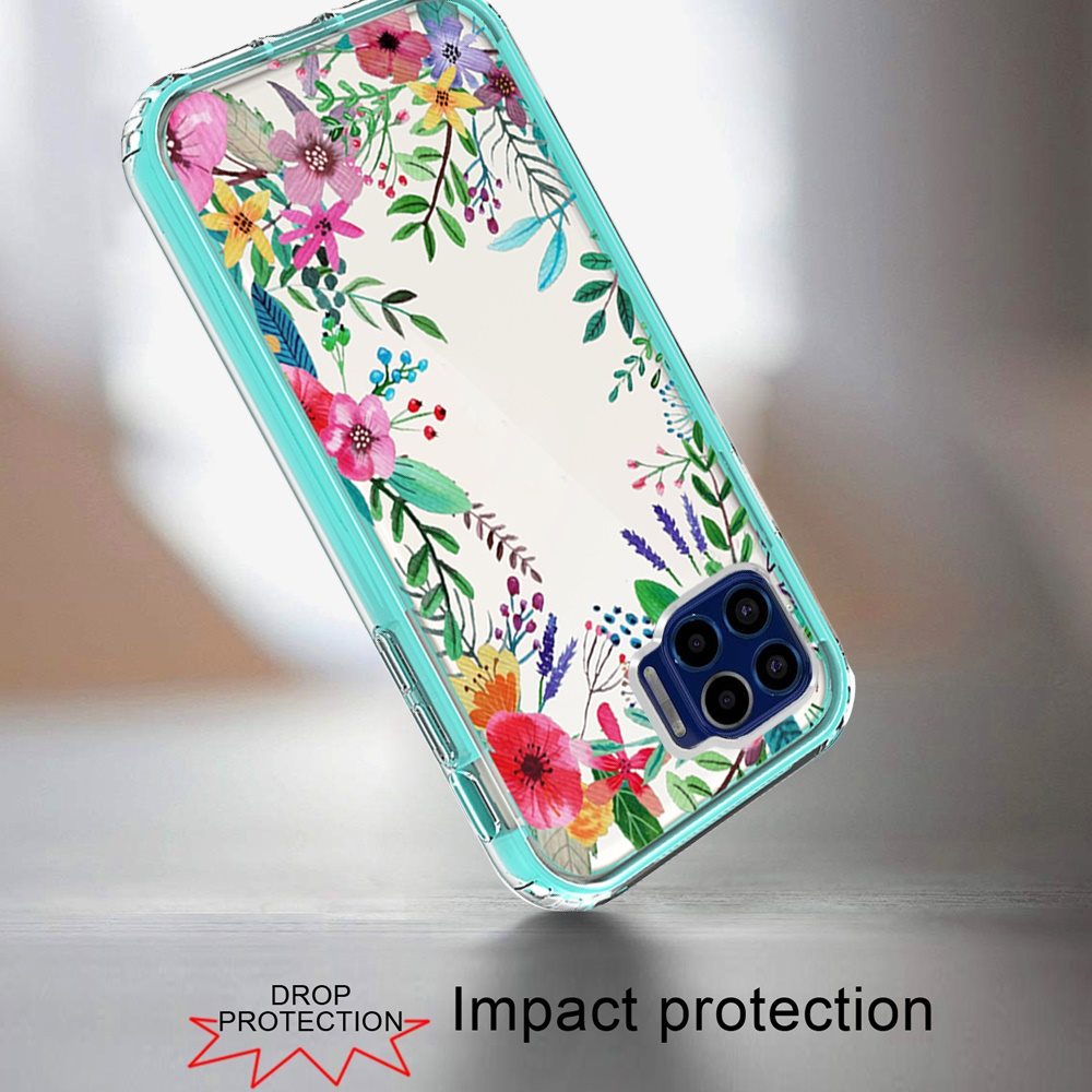 For Google Pixel 7 Floral Design Hybrid Armor Hard Rubber TPU Frame Case Cover - Picture 15 of 40