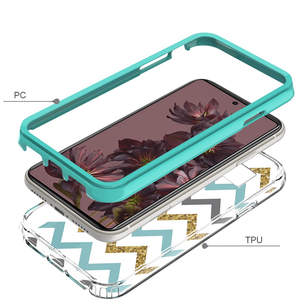 For Google Pixel 7 Floral Design Hybrid Armor Hard Rubber TPU Frame Case Cover - Picture 34 of 40