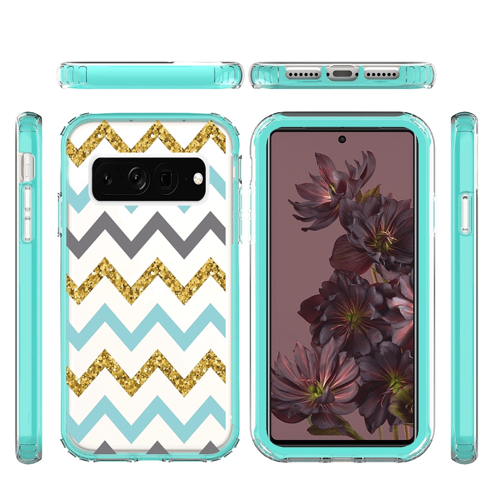 For Google Pixel 7 Floral Design Hybrid Armor Hard Rubber TPU Frame Case Cover - Picture 32 of 40