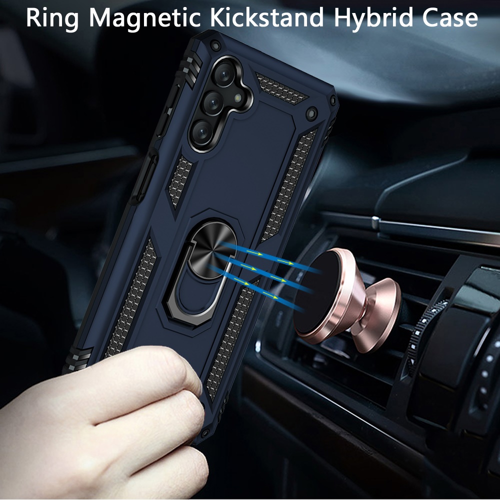 Funda rígida híbrida resistente a prueba de golpes de 360° con soporte de anillo resistente para Google Pixel 6A - Imagen 21 de 33
