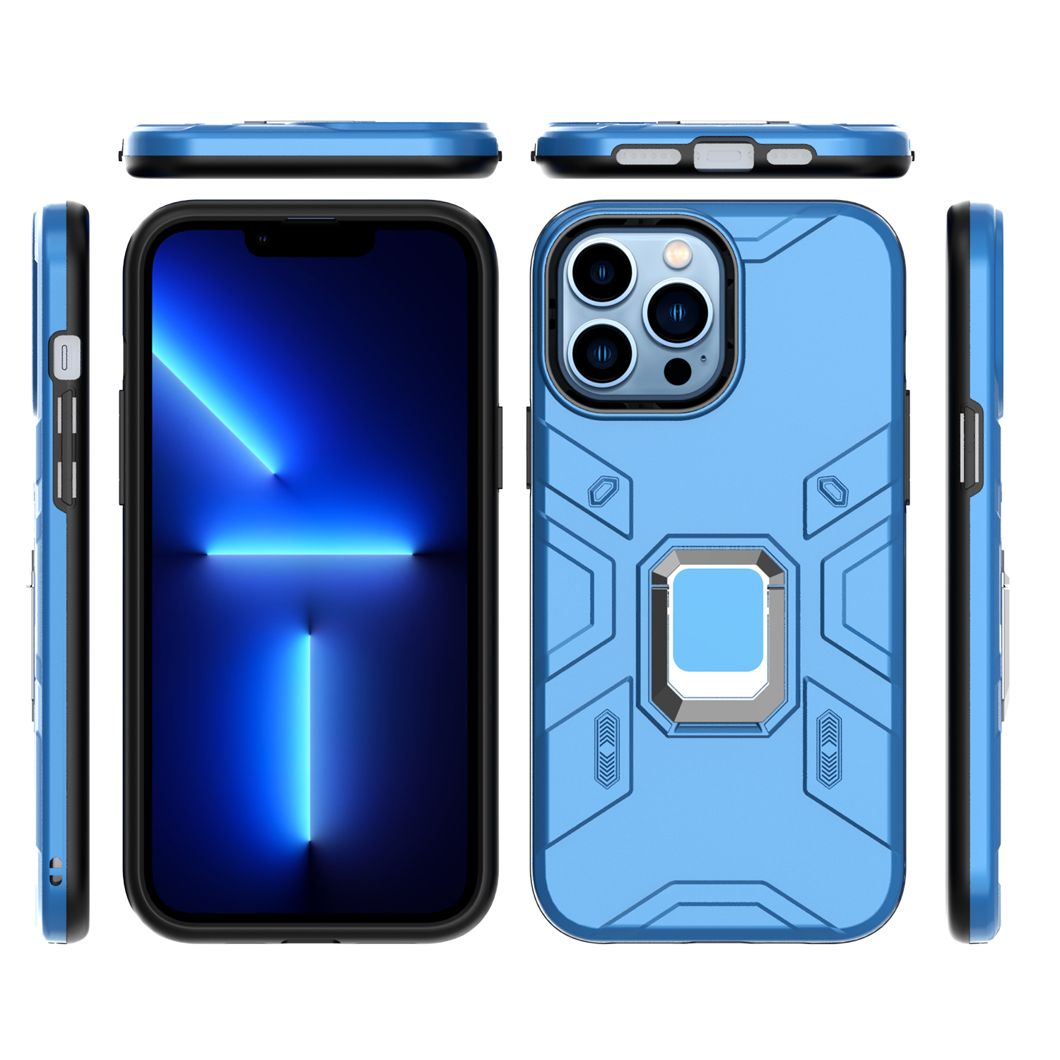 For Apple iPhone 11 6.1" Slim Rugged Hybrid with Magnetic Ring Stand Case Cover - Picture 18 of 32