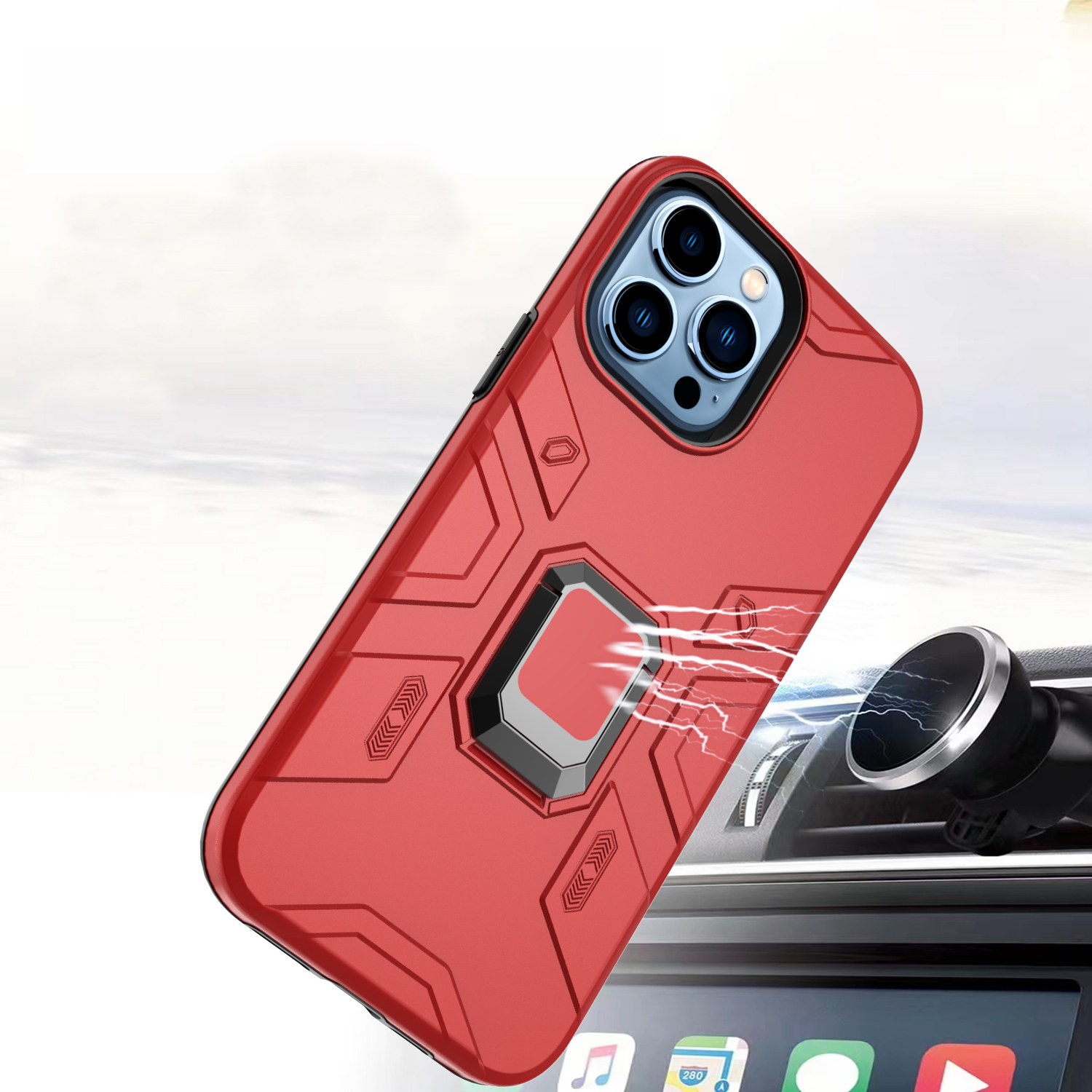 For Apple iPhone 11 6.1" Slim Rugged Hybrid with Magnetic Ring Stand Case Cover - Picture 29 of 32