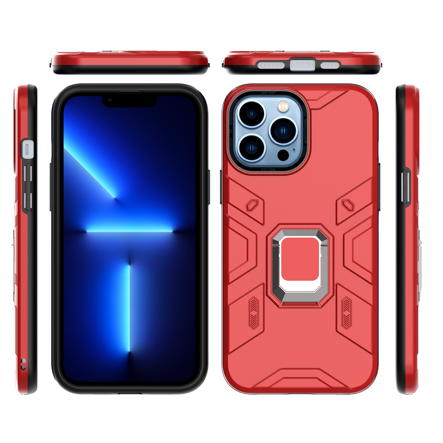 For Apple iPhone 11 6.1" Slim Rugged Hybrid with Magnetic Ring Stand Case Cover - Picture 26 of 32