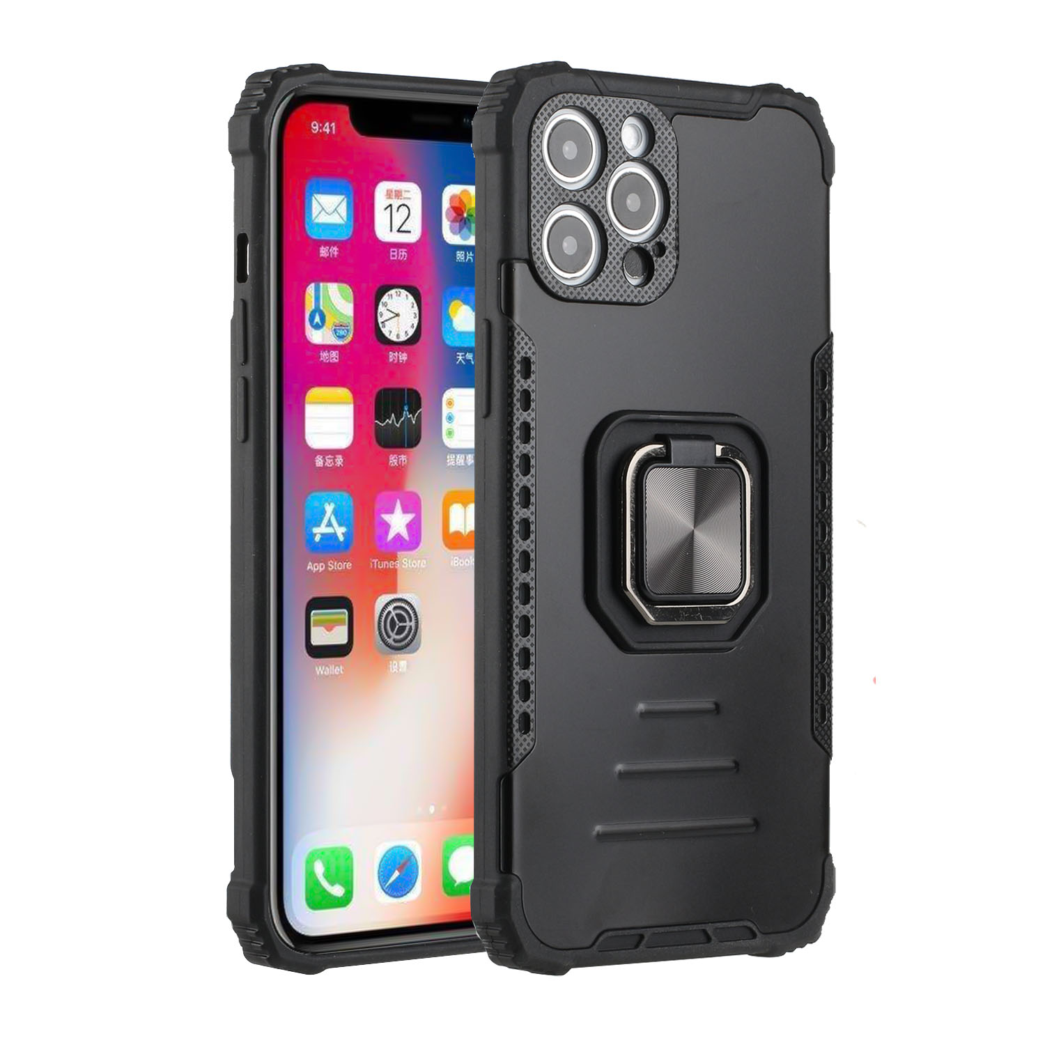 For Apple iPhone 11 Hybrid Stand Magnetic Ring Kickstand Shock Armor Case Cover - Picture 11 of 37