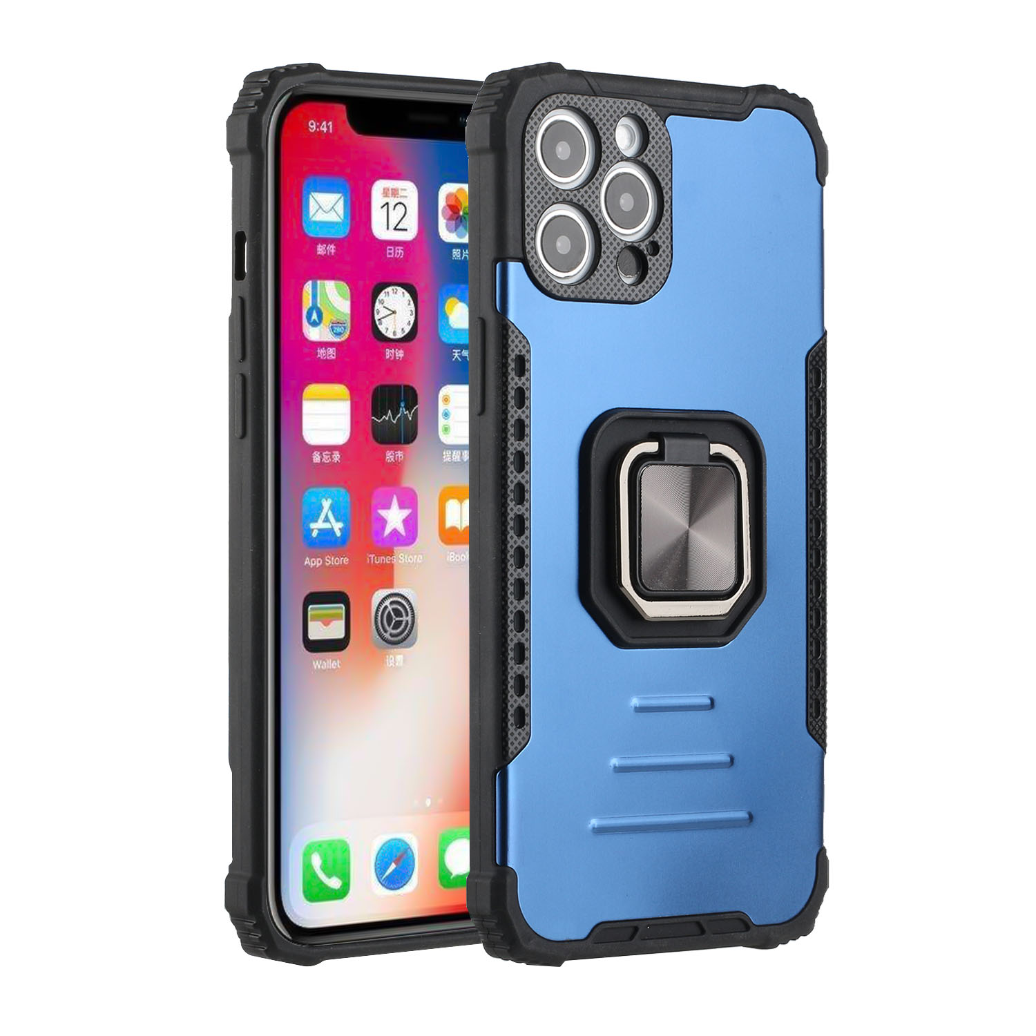 For Apple iPhone 11 Hybrid Stand Magnetic Ring Kickstand Shock Armor Case Cover - Picture 20 of 37