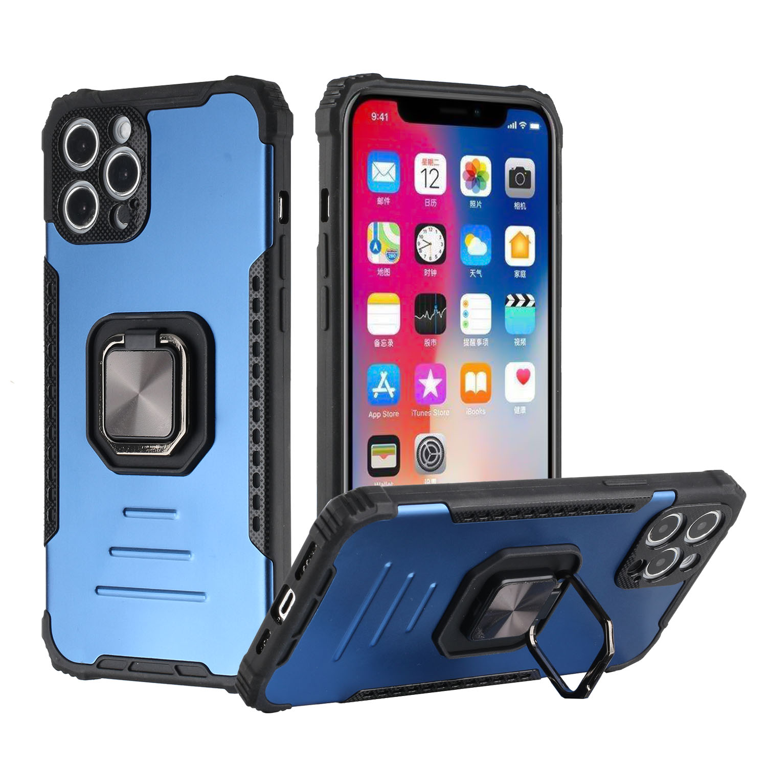 For Apple iPhone 11 Hybrid Stand Magnetic Ring Kickstand Shock Armor Case Cover - Picture 21 of 37