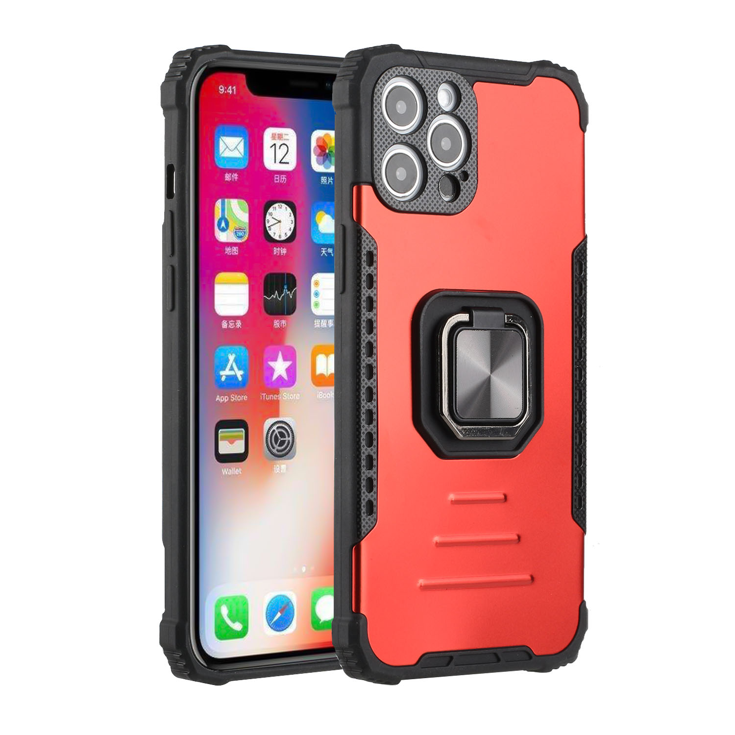 For Apple iPhone 11 Hybrid Stand Magnetic Ring Kickstand Shock Armor Case Cover - Picture 29 of 37