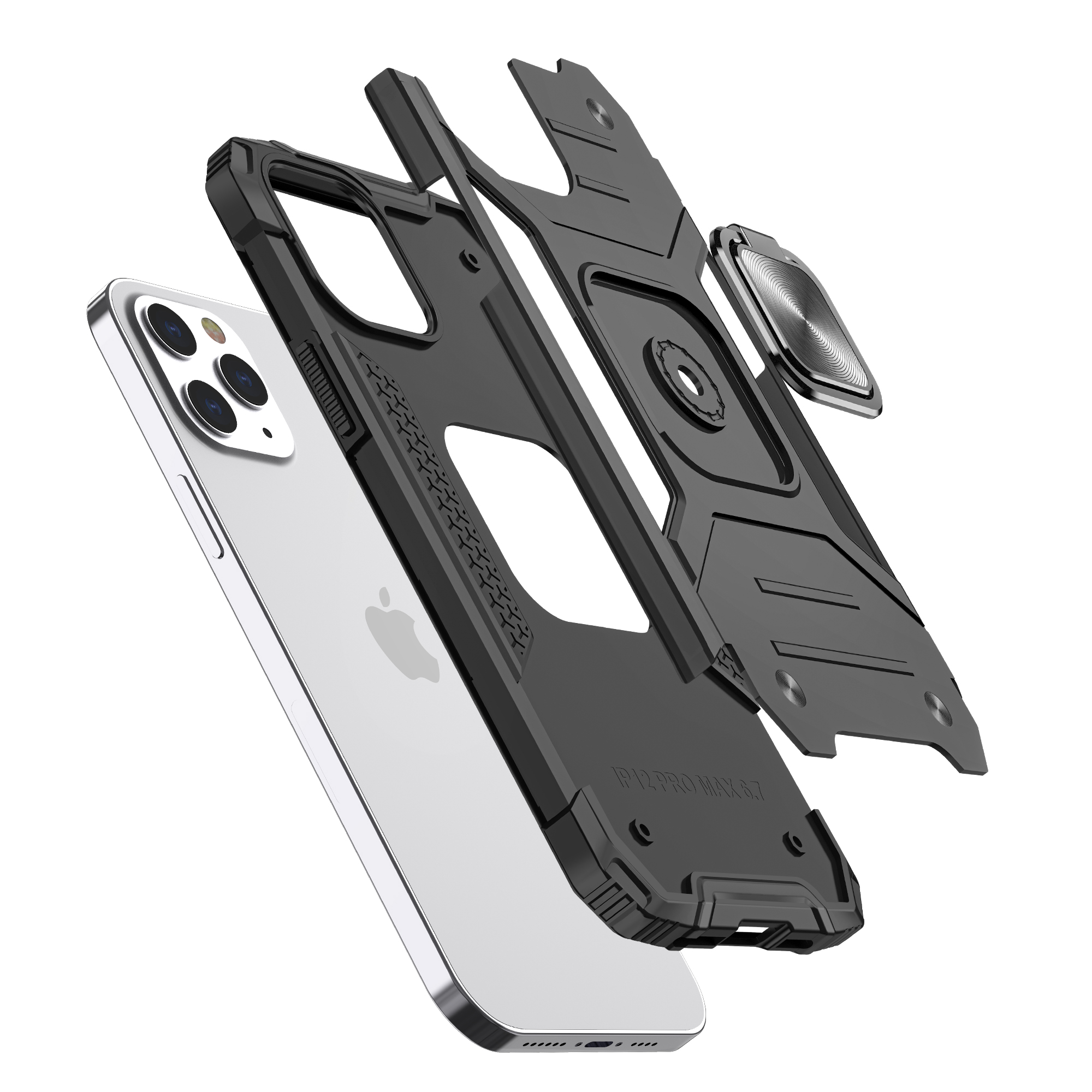 For Apple iPhone 12 /Pro Max Case Armor Hybrid Ring Holder Kickstand Shock Cover - Picture 14 of 41
