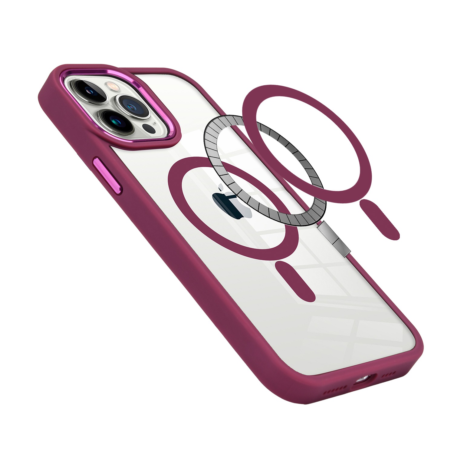 Für Apple iPhone 12 Pro Max MagSafe kompatibel klar TPU Farbe Rahmen Hülle Cover - Bild 5 von 28