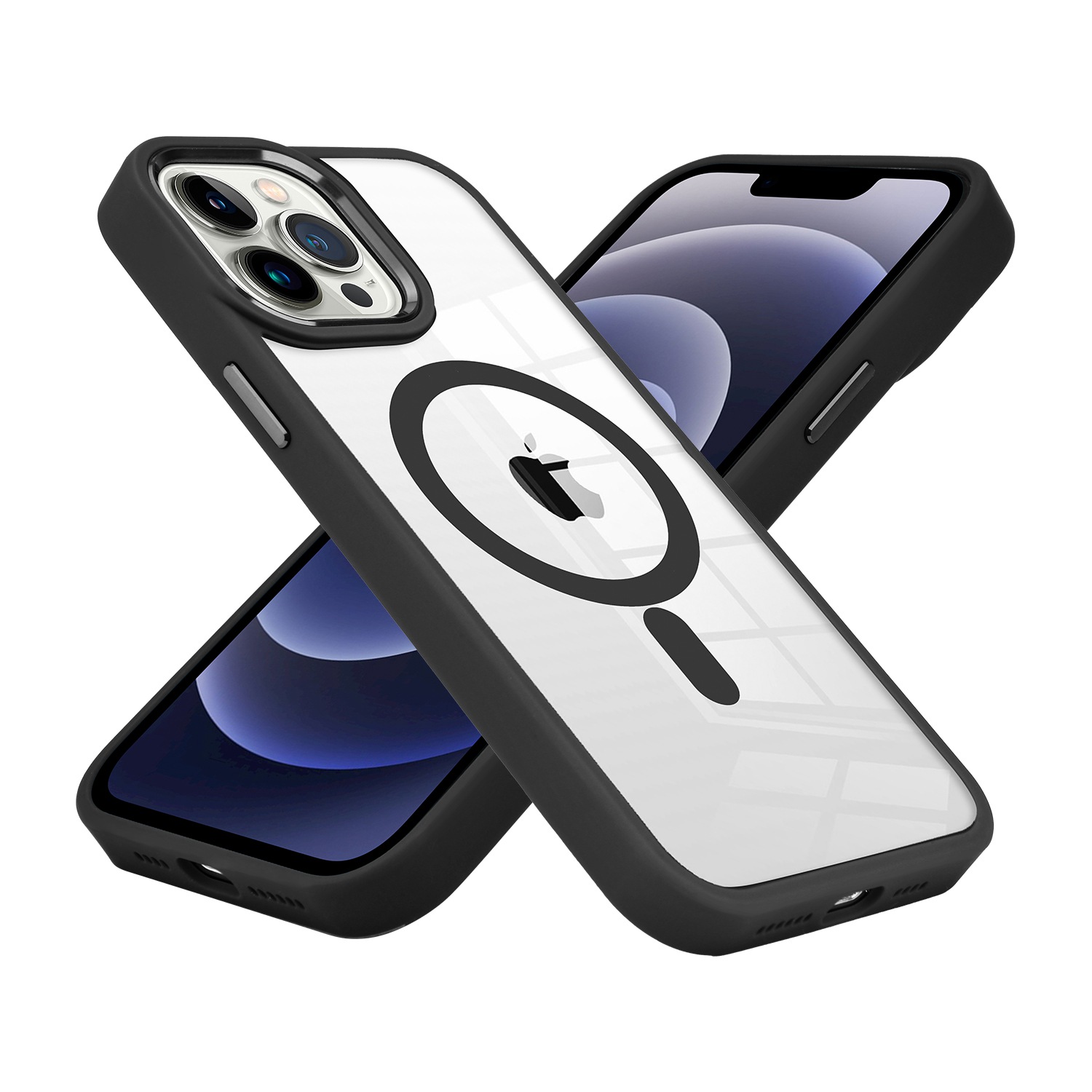 Für Apple iPhone 12 Pro Max MagSafe kompatibel klar TPU Farbe Rahmen Hülle Cover - Bild 6 von 28