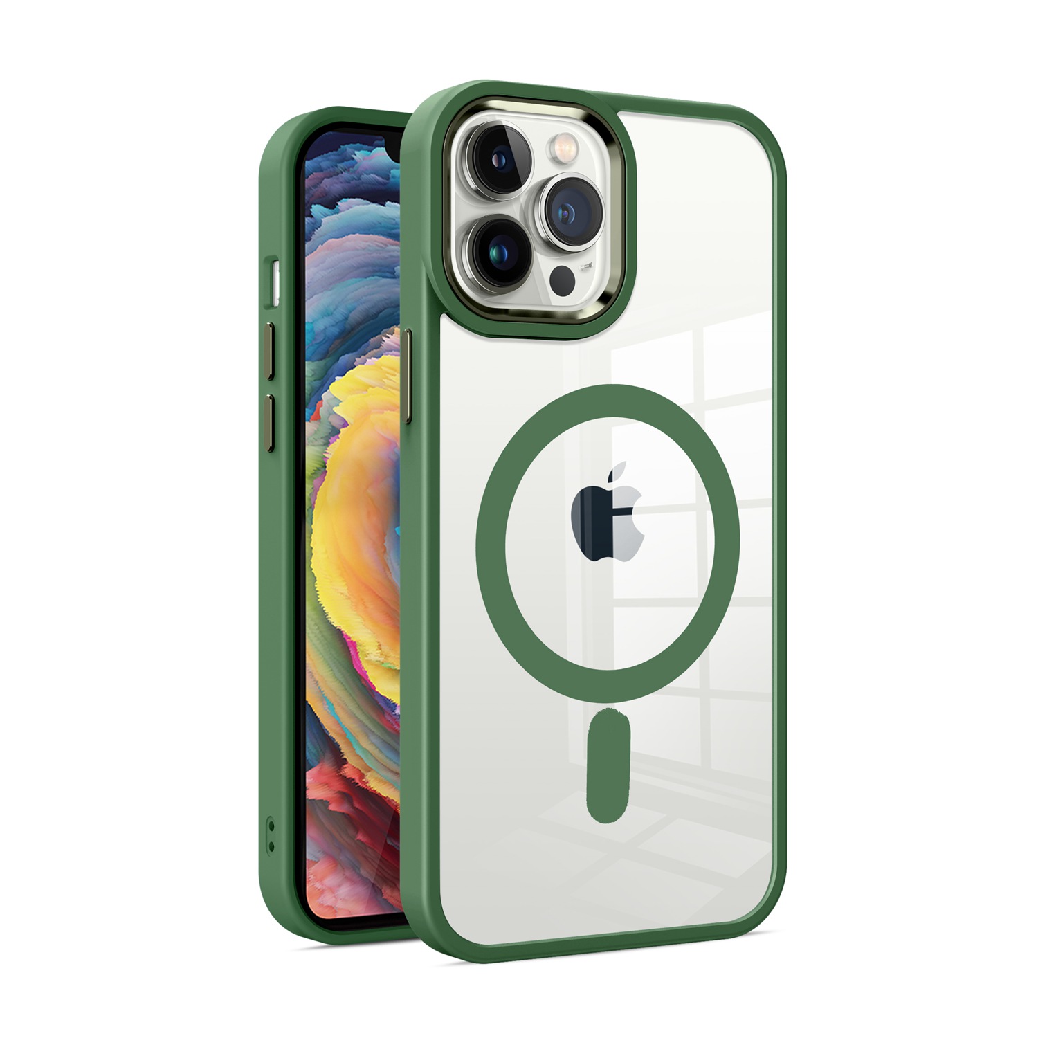 For Apple iPhone 13 /Pro Max MagSafe Compatible Clear Color Frame TPU Case Cover - Picture 25 of 40