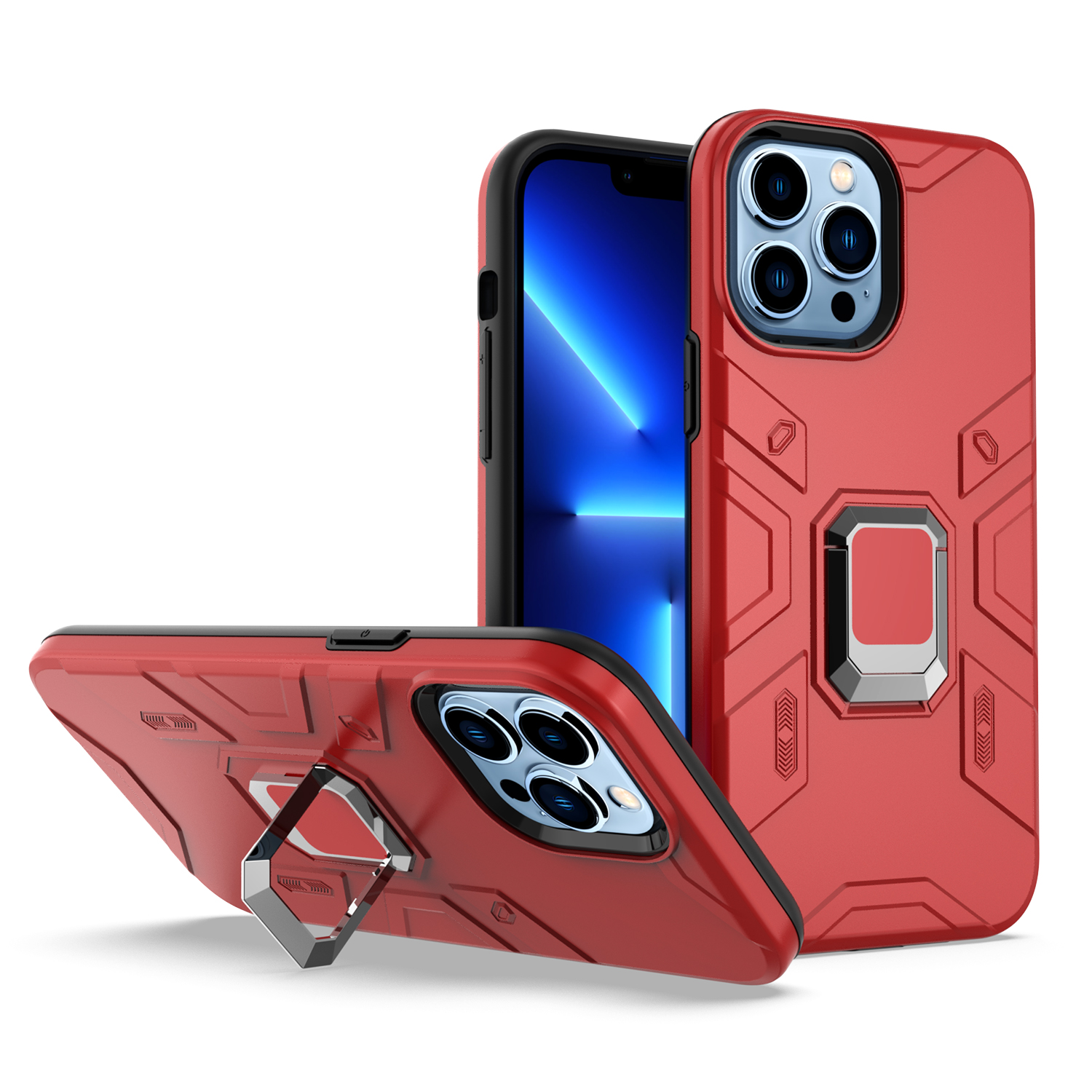 For Apple iPhone 13 Pro Max Rugged Hybrid with Magnetic Ring