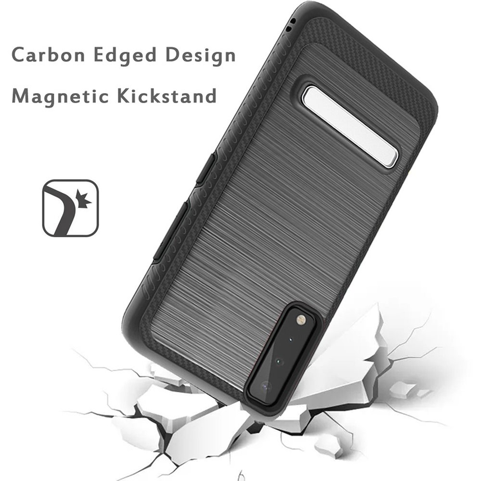 For Apple iPhone 13 Pro Max Brushed Hybrid Armor Carbon Fiber Sand Case Cover - Picture 12 of 29