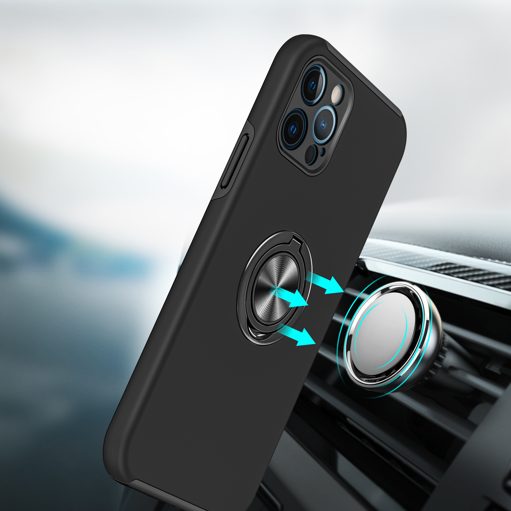 Für Apple iPhone 13 Pro Max Hybrid Drehbar Unsichtbar Ring Ständer TPU Case Hülle - Bild 15 von 57