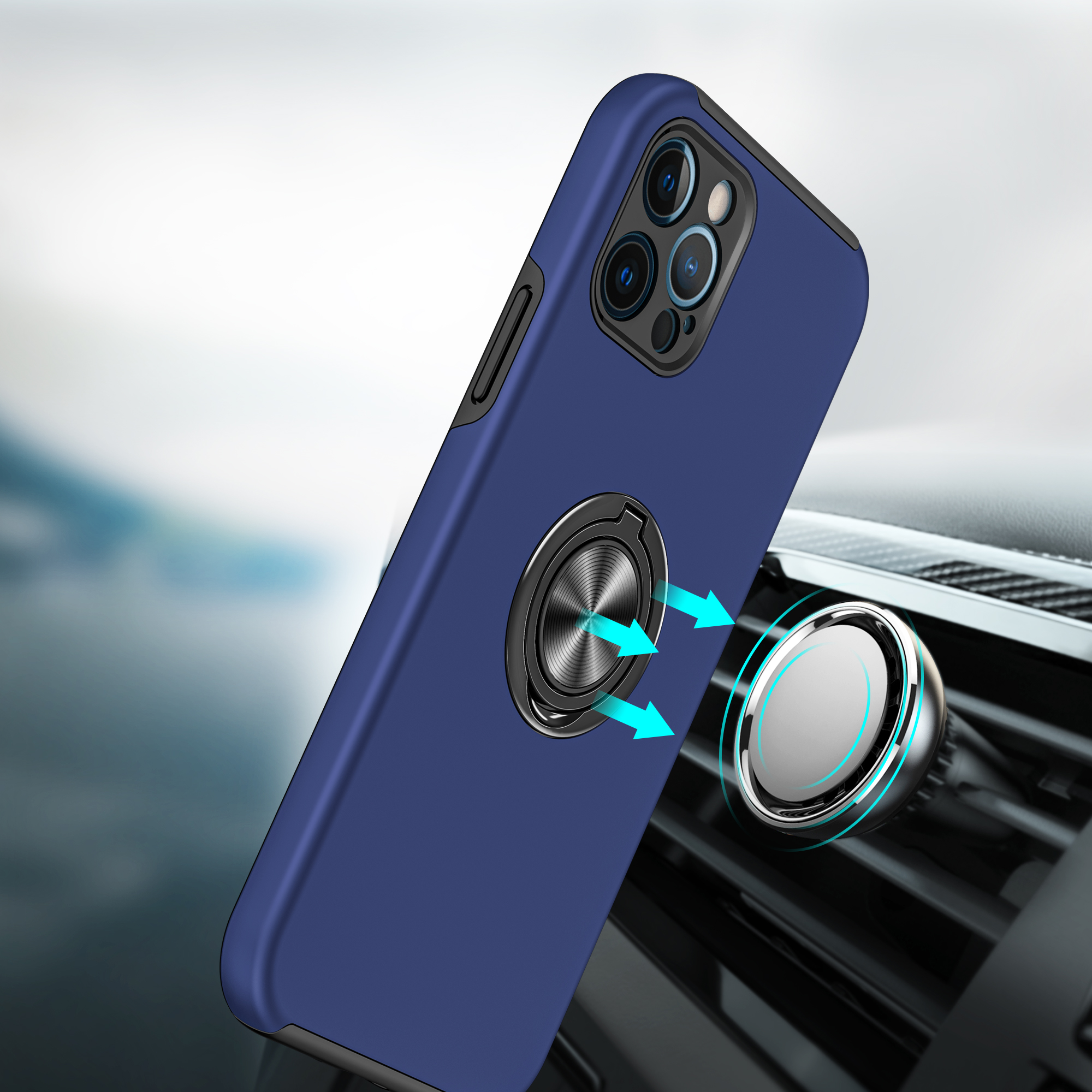 Für Apple iPhone 13 Pro Max Hybrid Drehbar Unsichtbar Ring Ständer TPU Case Hülle - Bild 23 von 57