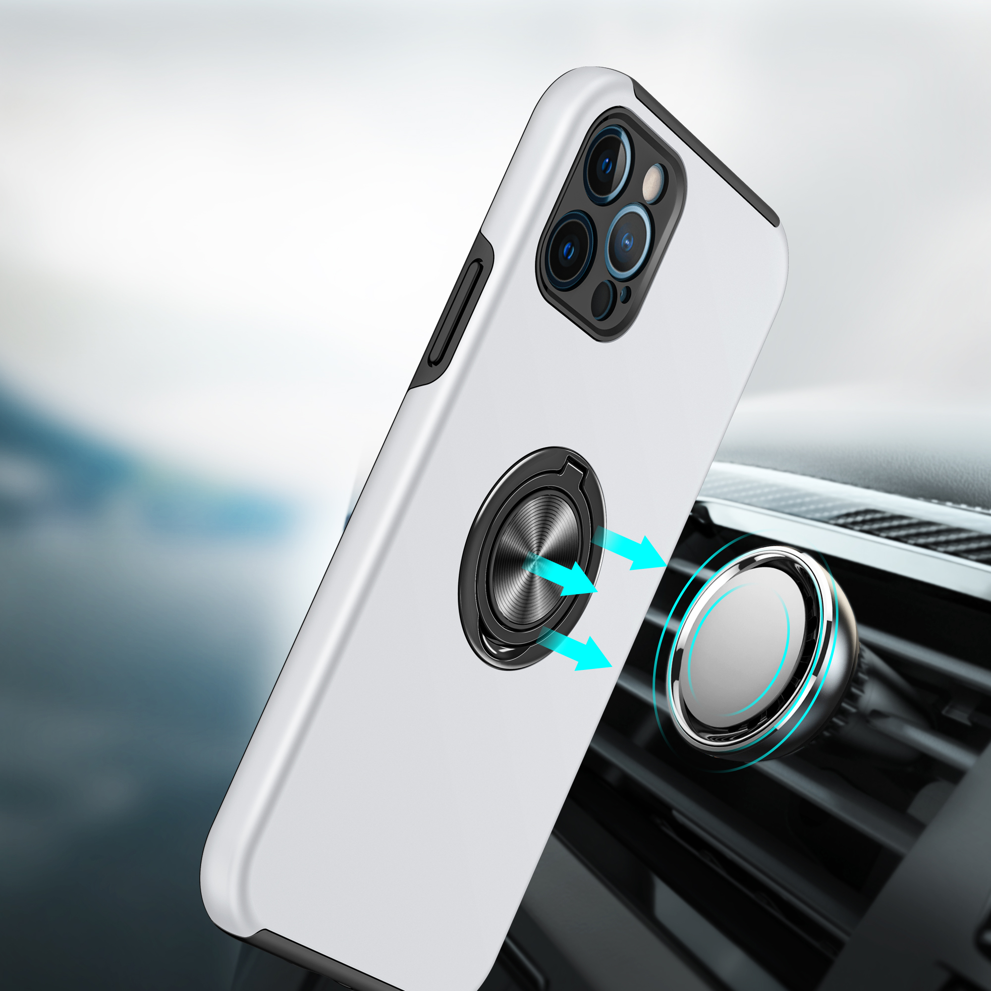 Für Apple iPhone 13 Pro Max Hybrid Drehbar Unsichtbar Ring Ständer TPU Case Hülle - Bild 47 von 57