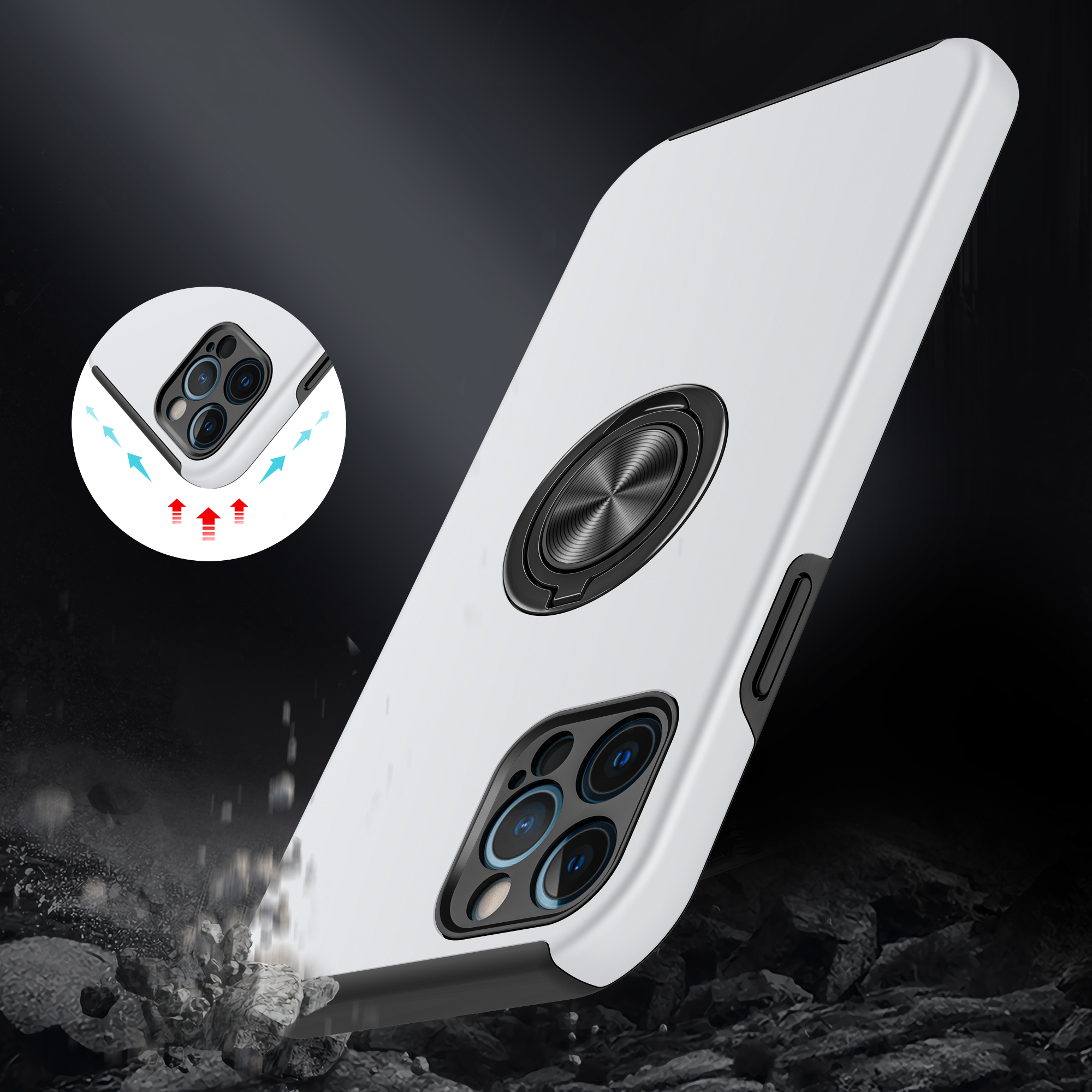 Für Apple iPhone 13 Pro Max Hybrid Drehbar Unsichtbar Ring Ständer TPU Case Hülle - Bild 43 von 57