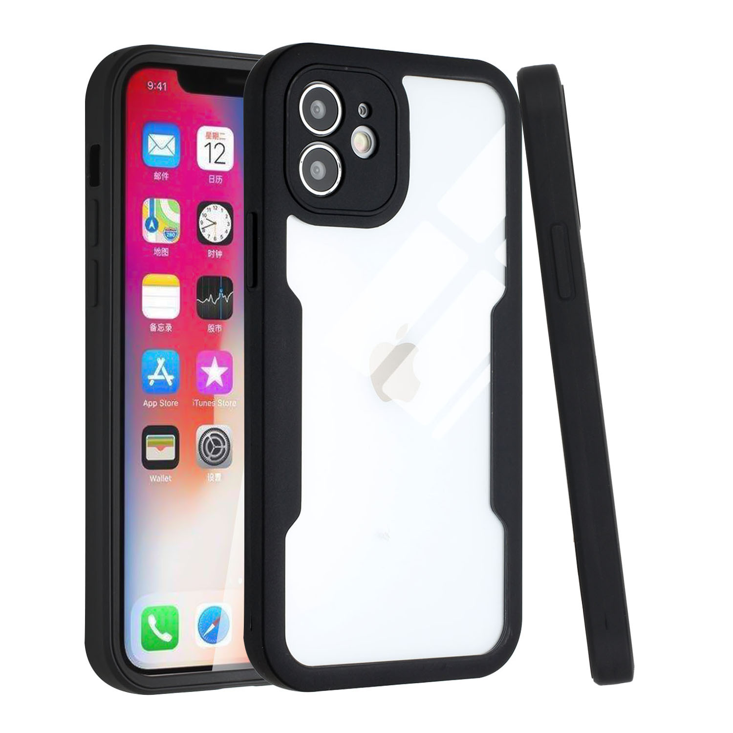 For Apple iPhone 13 Clear Case with PET Screen Protector Slim Full Body Cover - Picture 9 of 17