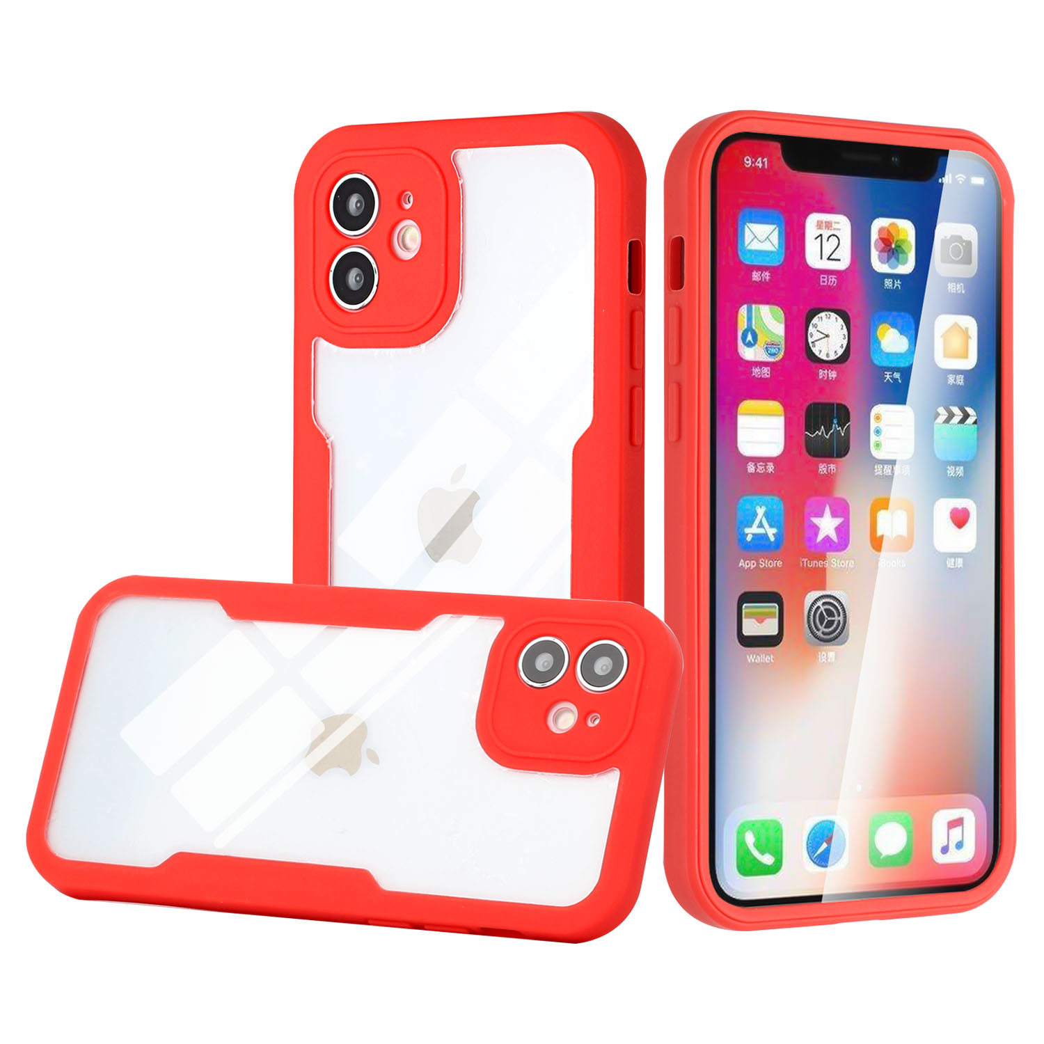 For Apple iPhone 13 Clear Case with PET Screen Protector Slim Full Body Cover - Picture 11 of 17