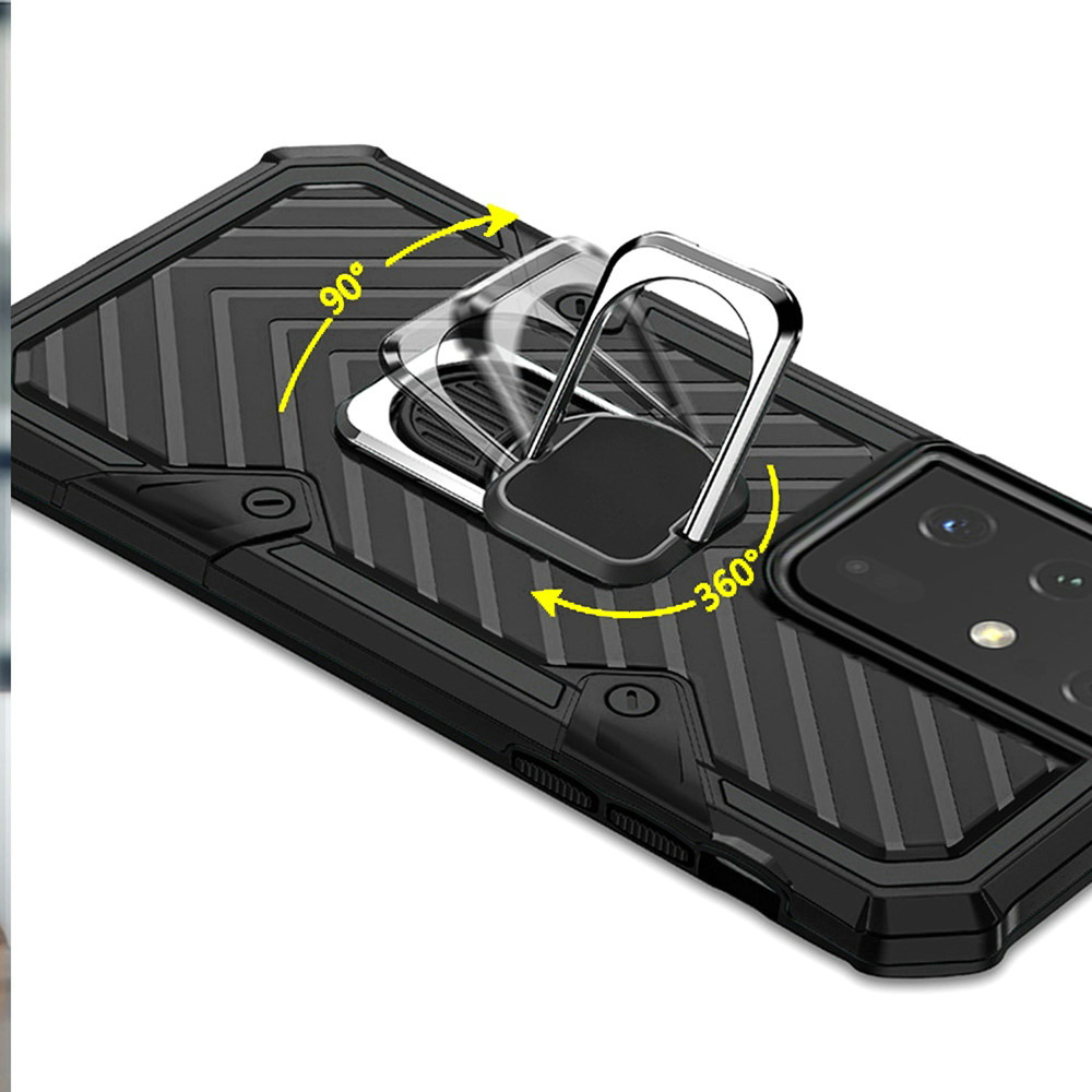 For Apple iPhone 13 with Ring Stand Rotating Dual Layer Hybrid Rugged Case Cover - Picture 11 of 43