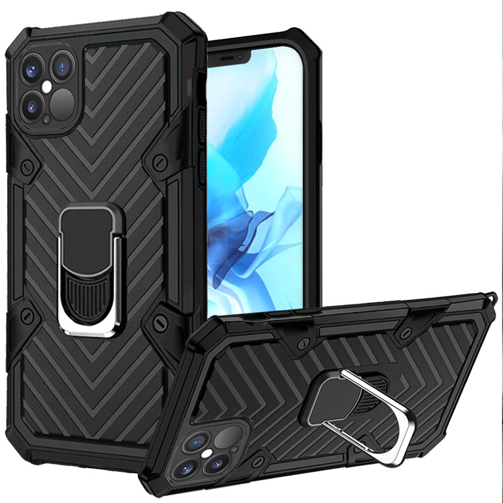 For Apple iPhone 13 with Ring Stand Rotating Dual Layer Hybrid Rugged Case Cover - Picture 9 of 43