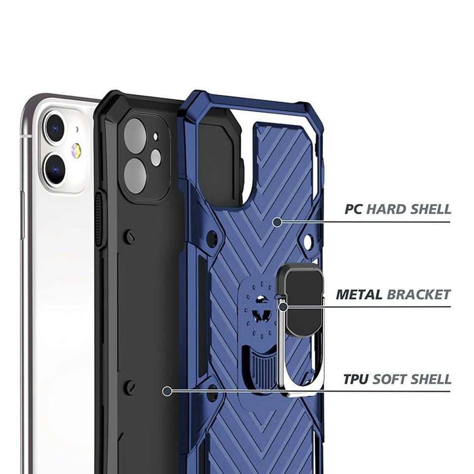 For Apple iPhone 13 with Ring Stand Rotating Dual Layer Hybrid Rugged Case Cover - Picture 18 of 43