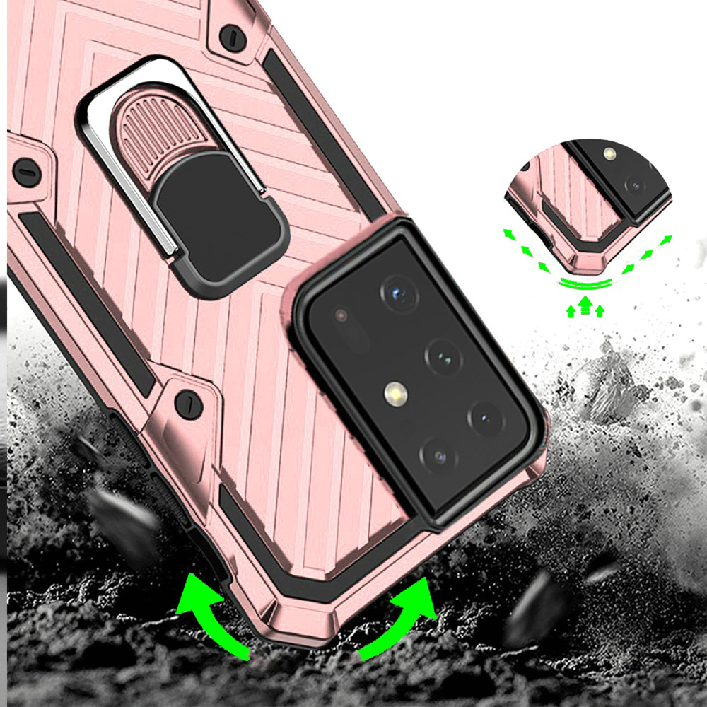 For Apple iPhone 13 with Ring Stand Rotating Dual Layer Hybrid Rugged Case Cover - Picture 28 of 43