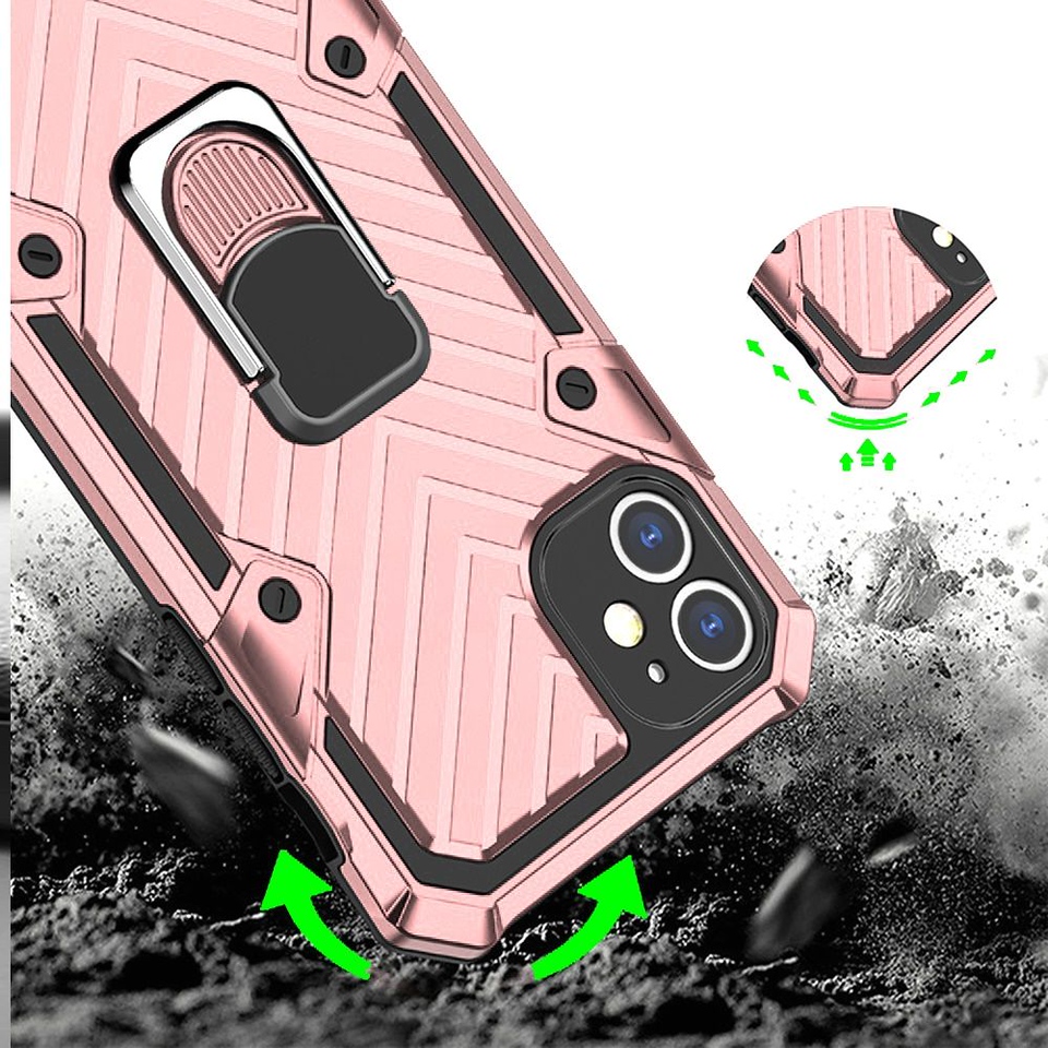 For Apple iPhone 13 with Ring Stand Rotating Dual Layer Hybrid Rugged Case Cover - Picture 31 of 43