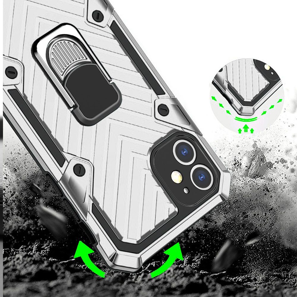 For Apple iPhone 13 with Ring Stand Rotating Dual Layer Hybrid Rugged Case Cover - Picture 37 of 43