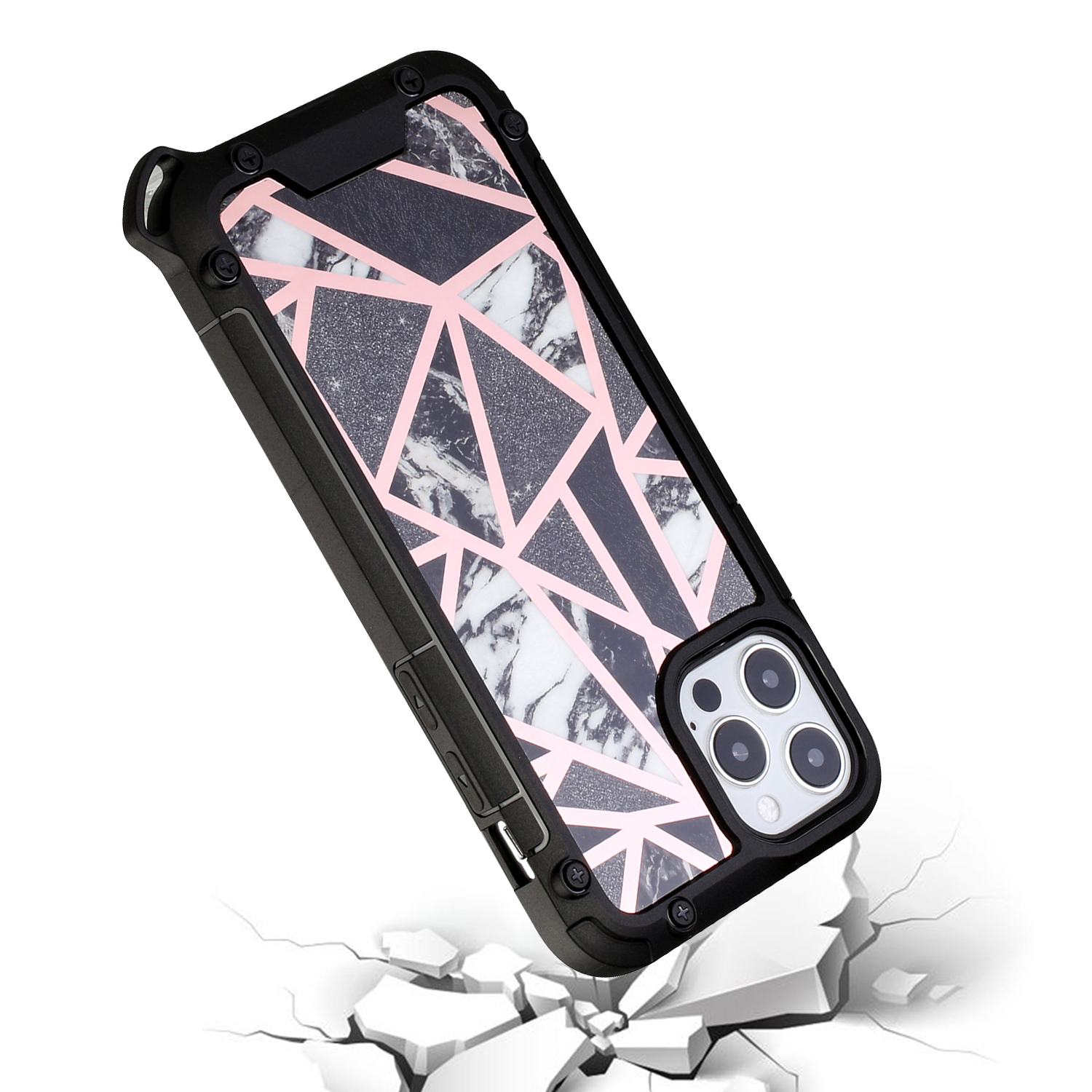 For Apple iPhone 13 Pro Marbling Pattern Design Hybrid Armor Bumper Case Cover - Picture 22 of 37
