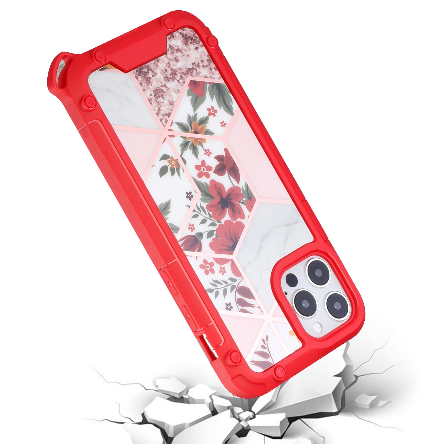 For Apple iPhone 13 Pro Marbling Pattern Design Hybrid Armor Bumper Case Cover - Picture 34 of 37