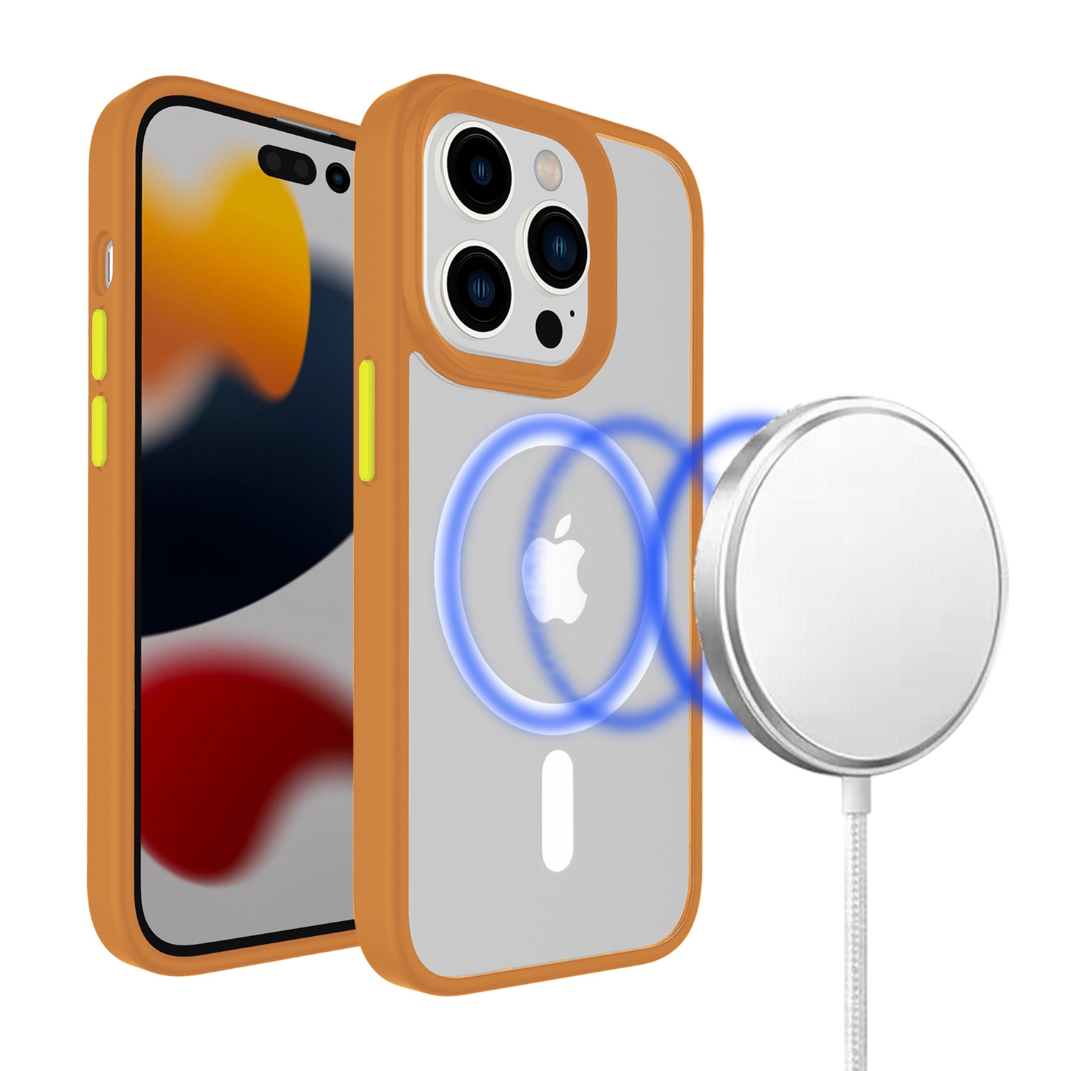 For iPhone 14 /Plus Pro Max Compatible w/ MagSafe Clear & Color Frame Case Cover - Picture 27 of 31